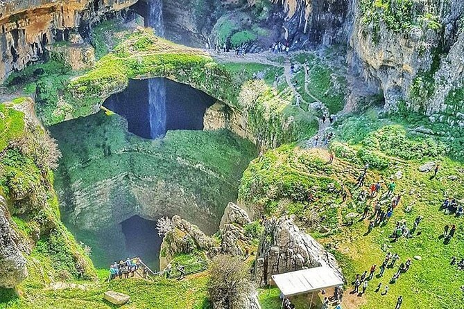Baatara Gorge Waterfall, Jeita Grotto and Byblos Tour - Baatara Gorge and the three natural bridges